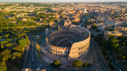 Aerial view of the Colosseum