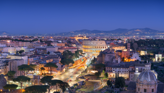View of the Colosseum in the evening, Rome