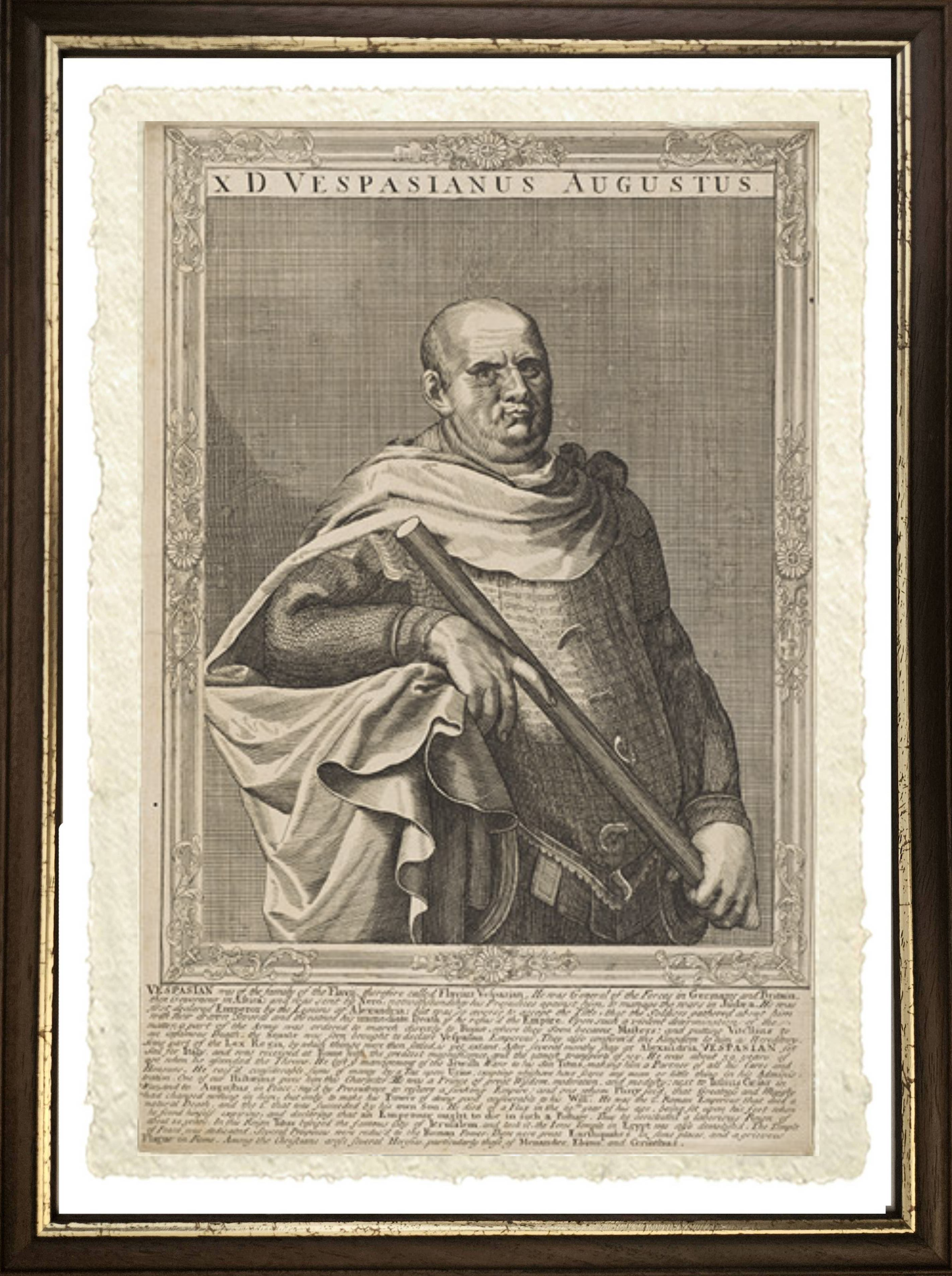 Vespasian, emperor of Rome. Line engraving by A. Sadeler