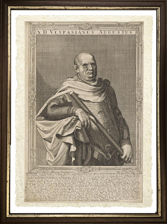 Vespasian, emperor of Rome. Line engraving by A. Sadeler