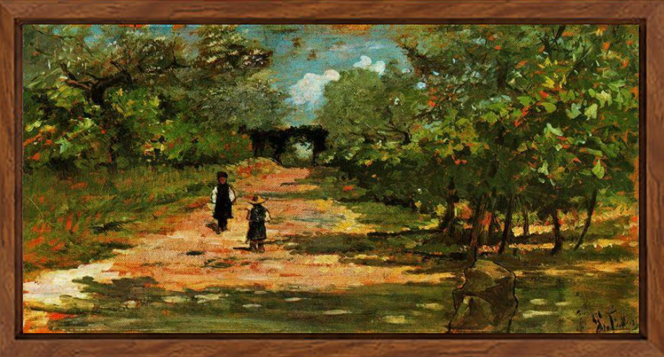 Il viale degli alberi con due figli di Giovanni Fattori