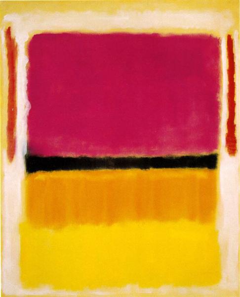 Viola, Nero, Arancione, Giallo su Bianco e Rosso di Mark Rothko su pregiata carta Amalfi