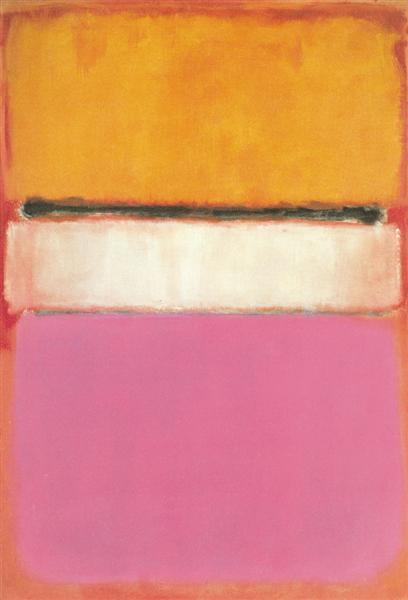 White Center (Yellow, Pink and Lavender on Rose) di Mark Rothko su pregiata carta Amalfi