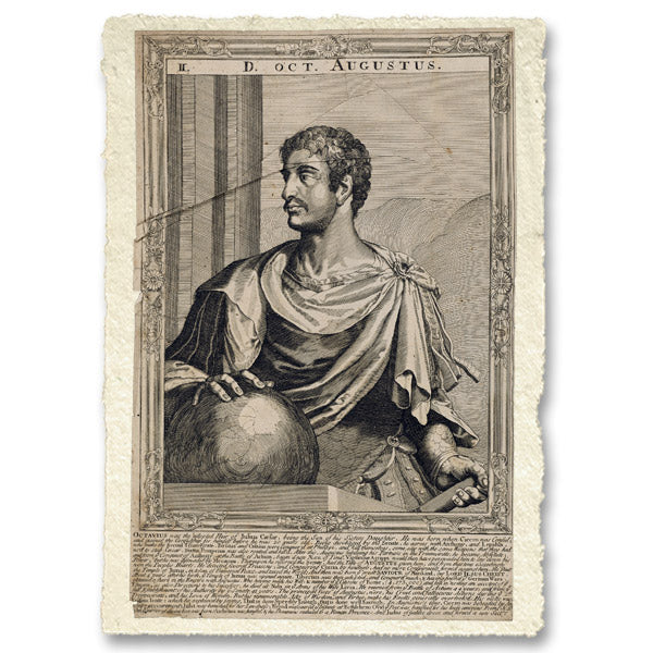 Augusto, imperatore di Roma. Incisione al tratto di A. Sadeler