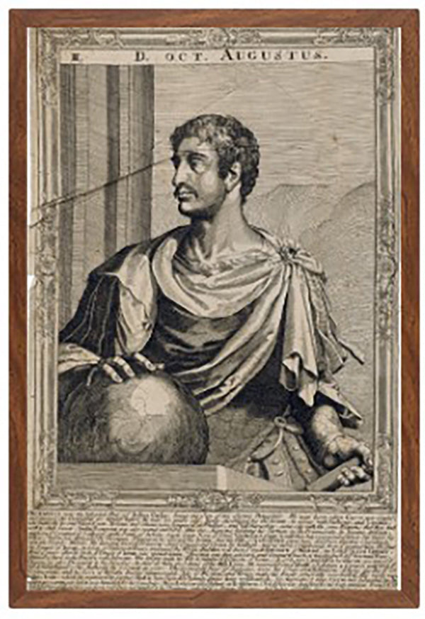 Augusto, imperatore di Roma. Incisione al tratto di A. Sadeler