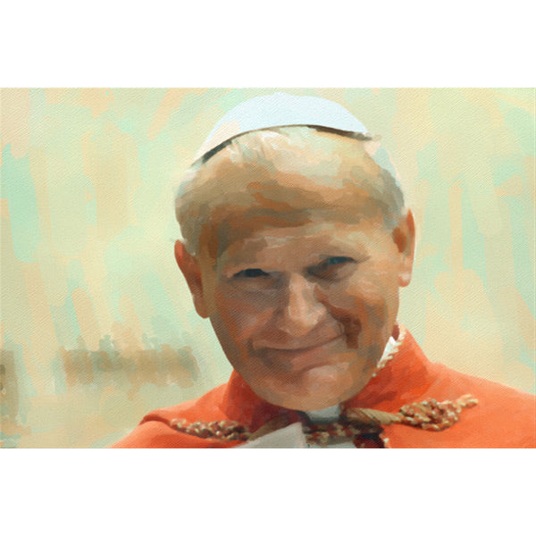 Giovanni Paolo II sorridente con mantella