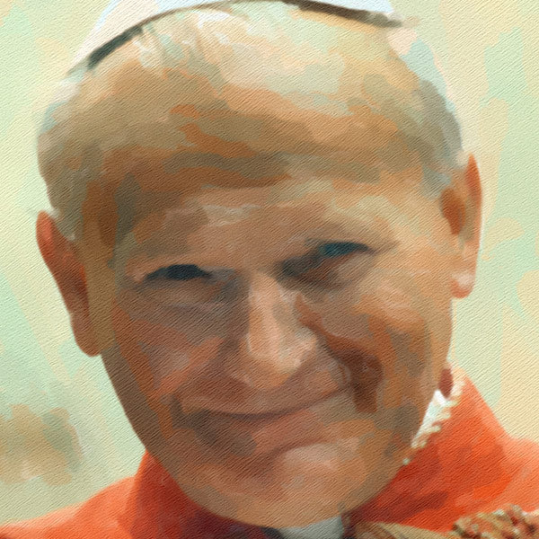 Giovanni Paolo II sorridente con mantella