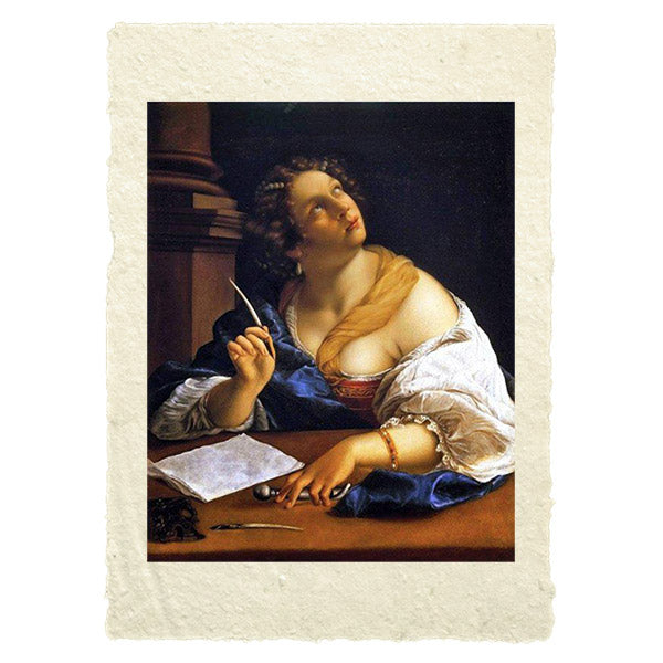 Allegoria della retorica, Artemisia Gentileschi. Riproduzione carta Amalfi