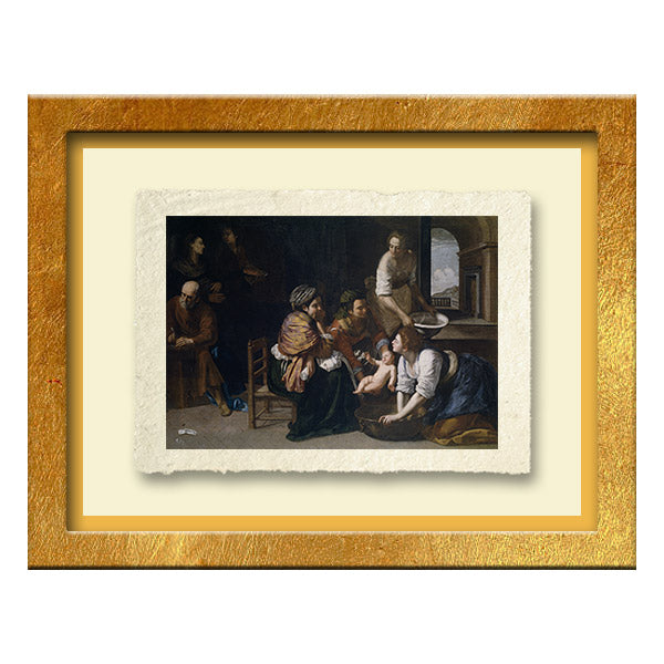 Nascita di San Giovanni Battista, Artemisia Gentileschi. Riproduzione carta Amalfi