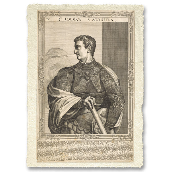 Caligola, imperatore di Roma. Incisione al tratto di A. Sadeler