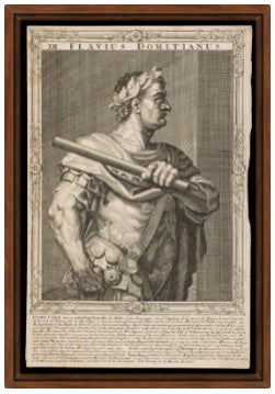 Domiziano, imperatore di Roma. Incisione al tratto di A. Sadeler