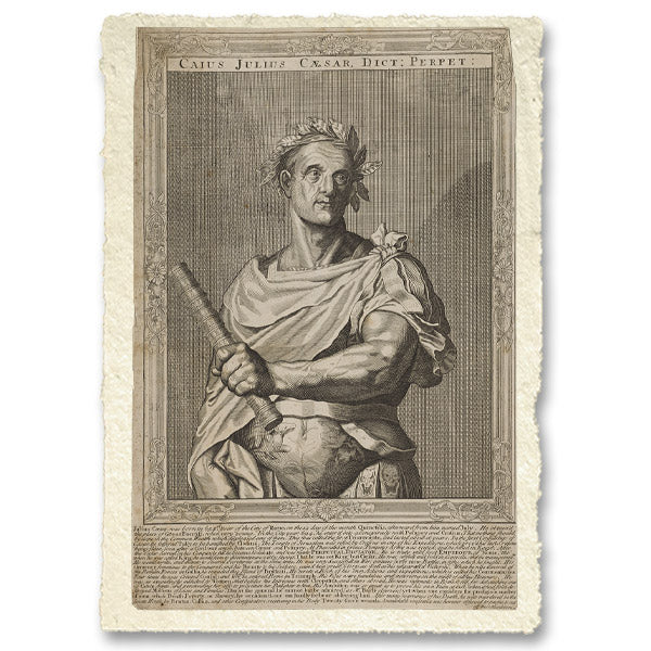 Julius Caesar, emperor of Rome. Line engraving by A. Sadeler