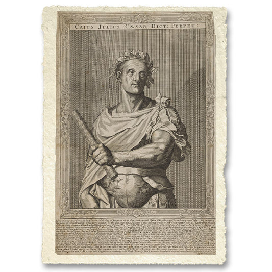 Giulio Cesare, imperatore di Roma. Incisione al tratto di A. Sadeler