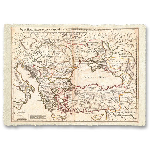 Mappa dell'Impero Romano d'Oriente sotto Costantino, Asia Minore, Mar Nero, Balcani