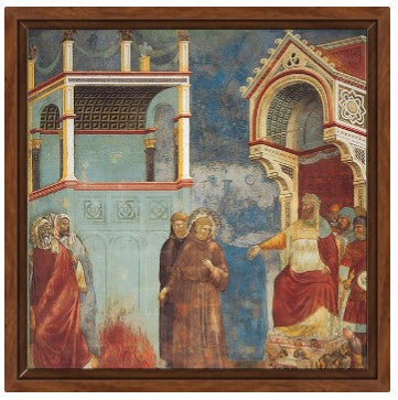 San Francesco davanti al Sultano, Giotto. Riproduzione su carta Amalfi