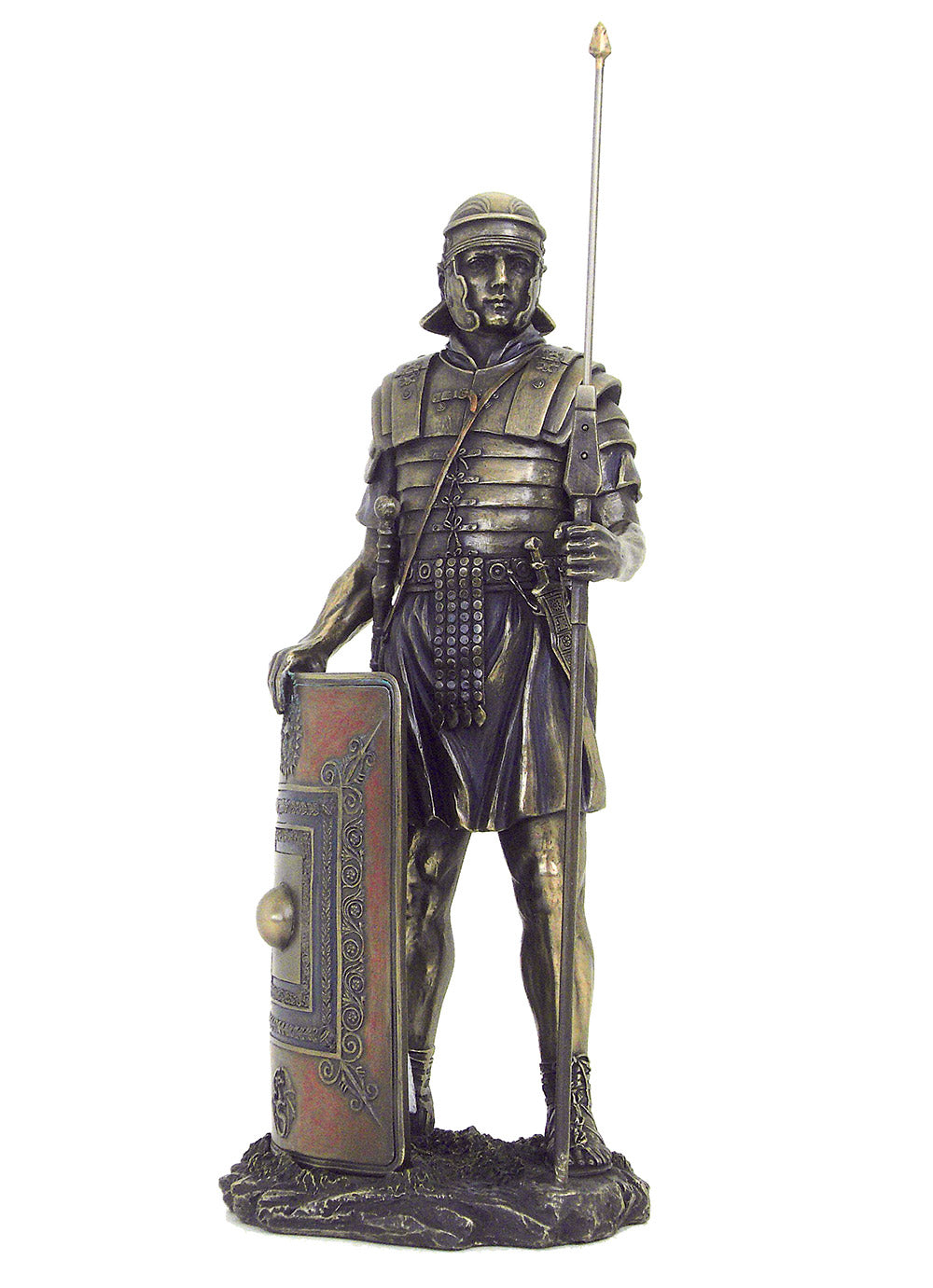 Roman legionary with pilum and scutum on the right