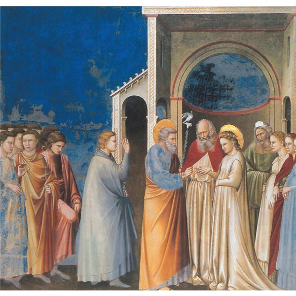 Sposalizio della Vergine, Giotto. Riproduzione su carta Amalfi