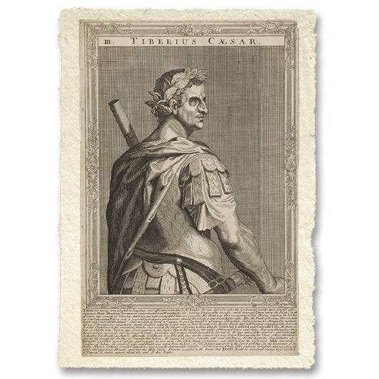 Tiberio, imperatore di Roma. Incisione al tratto di A. Sadeler