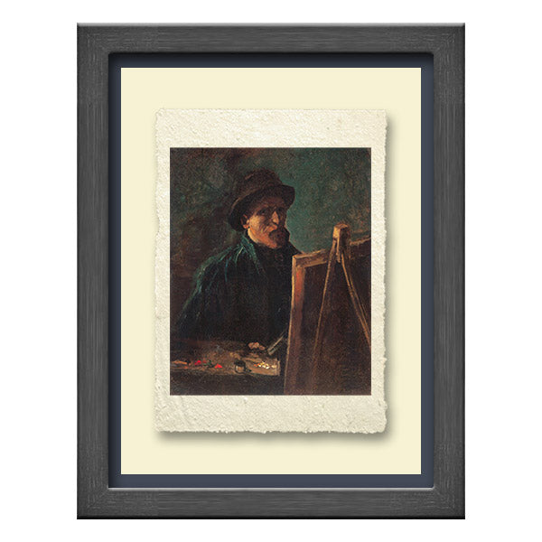 Autoritratto al cavalletto con cappello di feltro scuro, Van Gogh. Riproduzione
